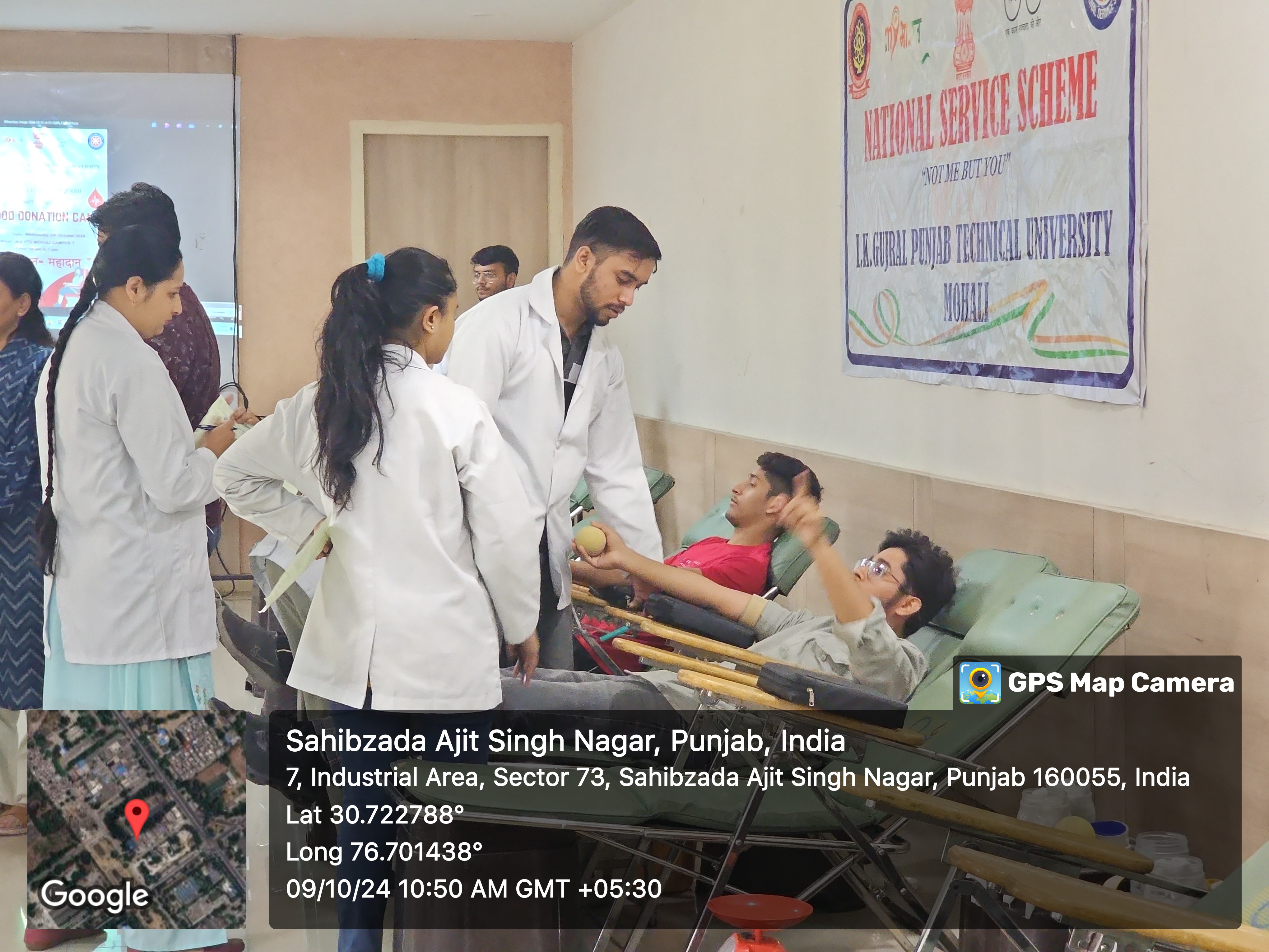 Blood Donation Camp was organised by the NSS Unit of IKG PTU MC-1 on 09 October 2024 in Collaboration with Rotary Club