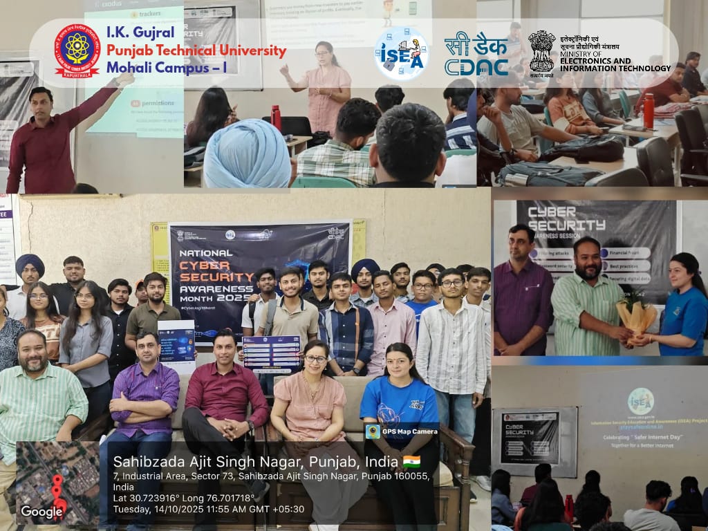Cyber Security Awareness Session @ IKGPTU Mohali Campus-1 on 14th October 2025